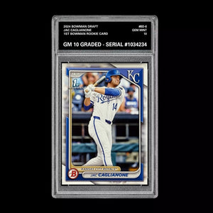 Graded 10 Jac Caglianone 2024 1st Bowman #BD-8 GEM Mint Rookie Card RC Baseball