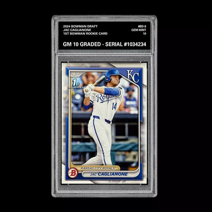 Graded 10 Jac Caglianone 2024 1st Bowman #BD-8 GEM Mint Rookie Card RC Baseball