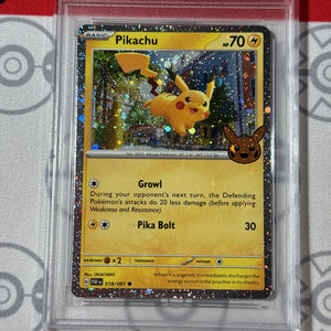 Graded 10 Pikachu 2024 Trick Or Trade Reverse Holo Promo Pokemon Card 018 PAF