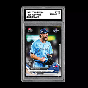 Graded 10 Trey Yesavage WORLD SERIES Rookie RC 2025 MLB Topps NOW 913  Baseball