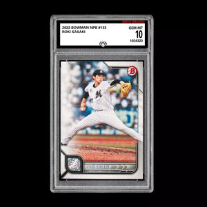 Graded 10 ROKI SASAKI LA Dodgers RC Rookie 1st 2022 Bowman NPB Japanese  Baseball