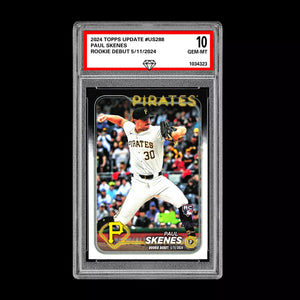 Graded 10 Paul Skenes Rookie DEBUT Card 2024 MLB TOPPS UPDATE US288 Pirates RC Baseball