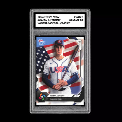 Graded 10 Roman Anthony 2026 Topps NOW #WB21 Team USA World Baseball Classic Baseball