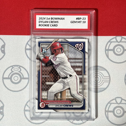Graded 10 Dylan Crews 1st Bowman Card 2024 MLB TOPPS BP-23 Washington RC Baseball