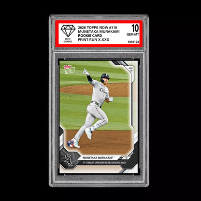 Graded 10 Munetaka Murakami Rookie Card #110 2026 Topps NOW White Sox PRESALE Baseball