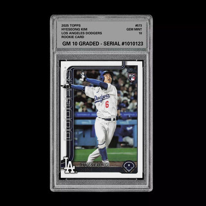 Graded 10 Hyeseong Kim Rookie Card #573 2025 Topps Series 2 Los Angeles Dodgers Baseball