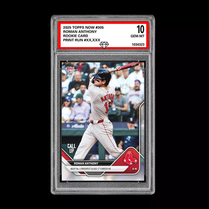 Graded 10 Roman Anthony Call-Up Red Sox RC Rookie 2025 Topps NOW 305  Baseball