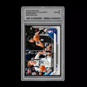 Graded 10 Cooper Flagg / Dylan Harper Rookie Card #8 2025-26 Topps Now RC Combo Basketball