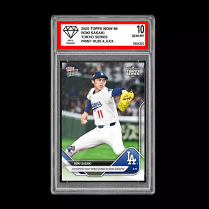 Graded 10 Roki Sasaki Rookie RC Tokyo Series 2025 MLB Topps NOW #3  Baseball