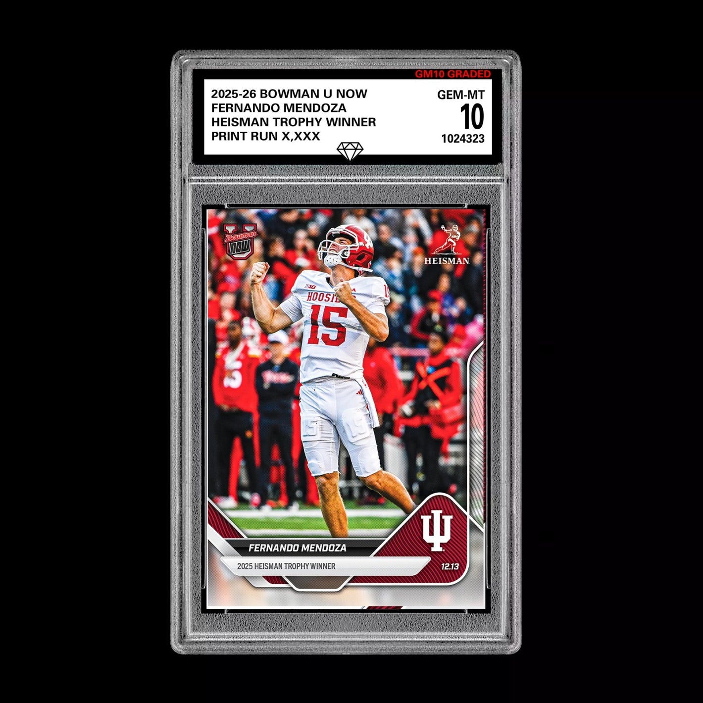 Graded 10 Fernando Mendoza HEISMAN RC 2025-26 Bowman U Now Rooke Card Presale Football