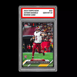 Graded 10 Jayden Daniels #22 RC PLAYOFF 2024 Topps NOW Rookie Card Football