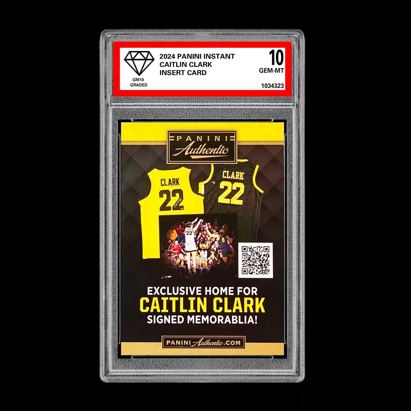 Graded 10 2024 Caitlin Clark Panini Authentic Box Insert Instant Trading Card Basketball