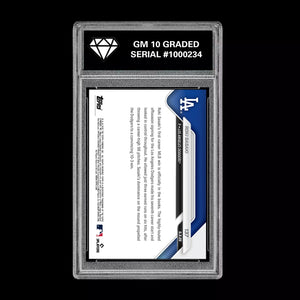 Graded 10 Roki Sasaki #137 RC Rookie 2025 Topps Now LA Dodgers FIRST WIN Card Baseball