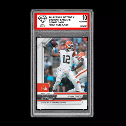 Graded 10 Shedeur Sanders - 2025 Panini Instant #11 RC Rookie Browns Football
