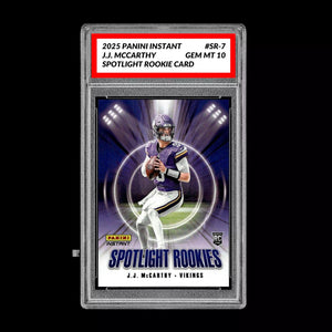 Graded 10 J.J. McCarthy - 2025 Panini Instant #SR-7 RC Spotlight Rookie Vikings Football