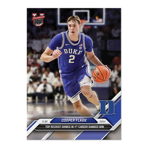 Graded 10 Cooper Flagg 2024-25 Bowman U NOW Card #16 Duke RC ROOKIE Basketball