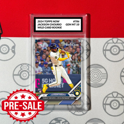 Graded 10 Jackson Chourio #786 RC Rookie Card 2024 MLB TOPPS NOW Brewers Baseball