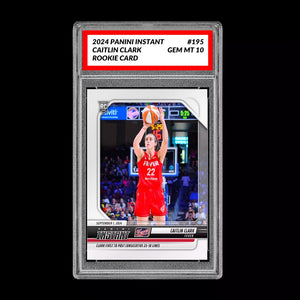 GRADED 10 CAITLIN CLARK #195 ROOKIE RC Card 2024 Panini Instant Indiana Fever Basketball