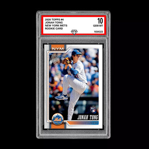 Graded 10 Jonah Tong Rookie Card RC 2026  Topps Series 1 New York Mets Baseball