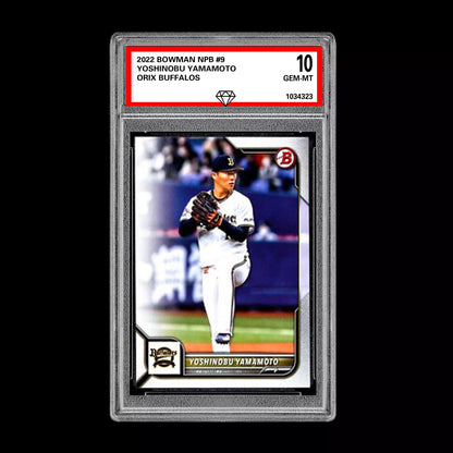 Graded 10 Yoshinobu Yamamoto 2022 Bowman NPB ORIX BUFFALOES Japanese Card Topps Baseball
