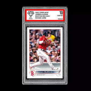 Graded 10 Jarren Duran - 2022 TOPPS #187 RC Rookie Card Boston Red Sox Baseball