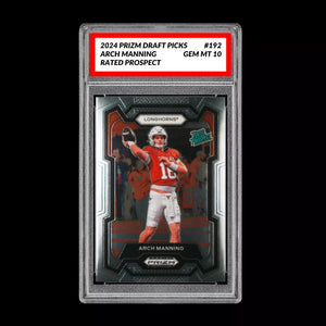 GRADED 10 2024 Prizm Draft Arch Manning RC ROOKIE TEXAS LONGHORNS #192 Football