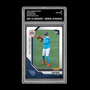 Graded 10 Cam Ward #4 RC Rookie 2025 Panini Instant NFL RPS TITANS  Football
