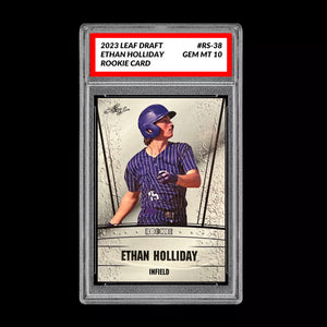Graded 10 Ethan Holliday 2023 Leaf Draft #RS-38 RC Rookie Baseball