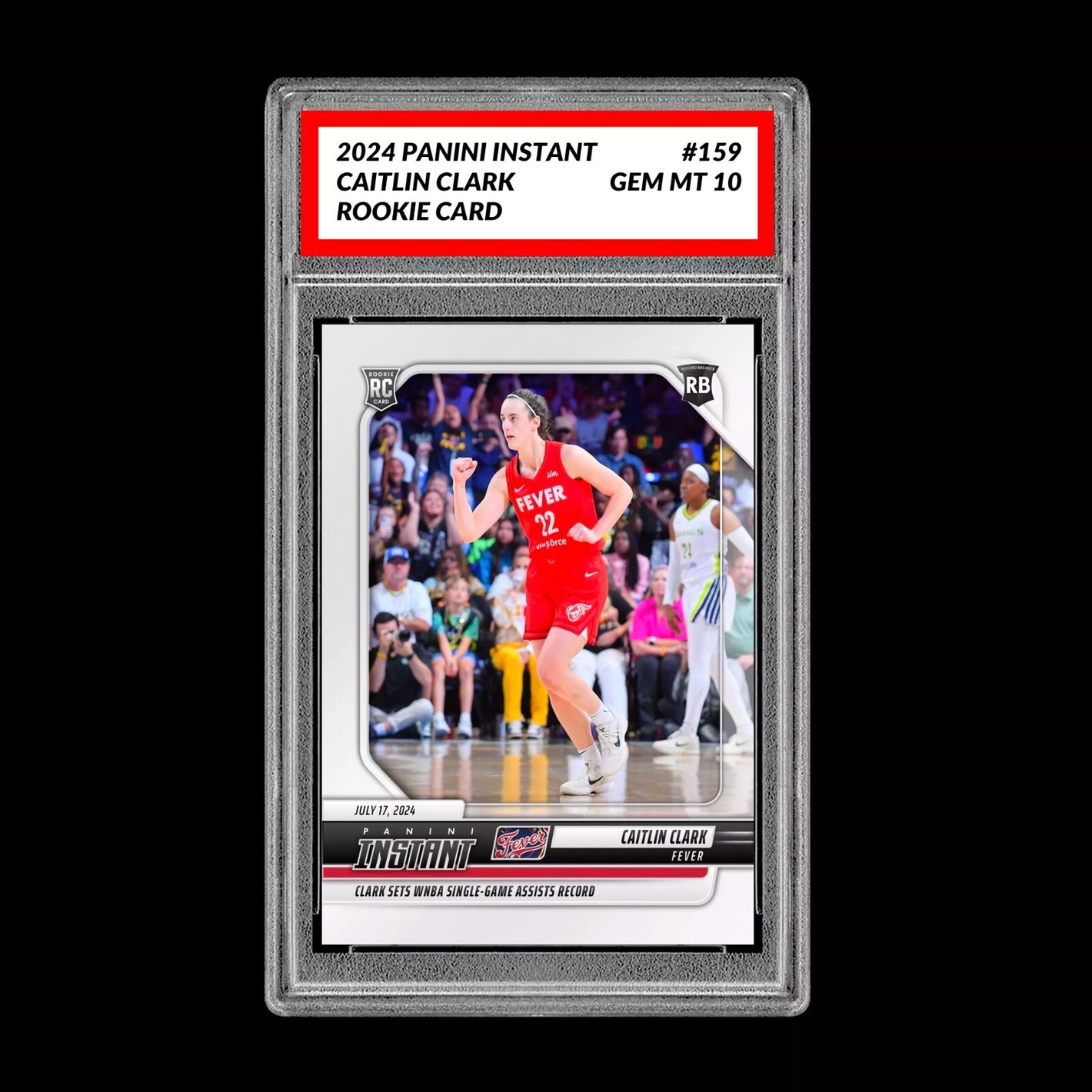 Graded 10 Caitlin Clark #159 RC Rookie Card 2024 Panini Instant Indiana Fever Basketball