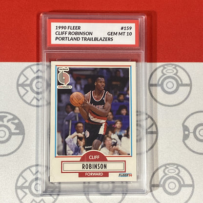 Graded 10 1990 Fleer Cliff Robinson Card 159 MINT Portland Trailblazers GEM MINT Basketball