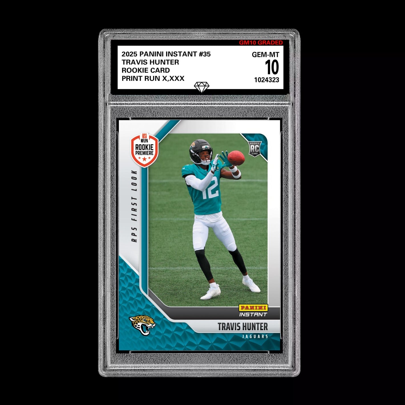 Graded 10 Travis Hunter #35 RC Rookie 2025 Panini Instant NFL RPS Premiere  Football