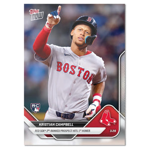 Graded 10 Kristian Campbell RC Rookie Red Sox HR 2025 MLB Topps NOW #20  Baseball