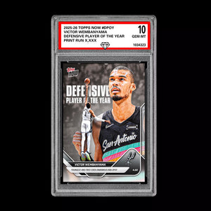Graded 10 Victor Wembanyama 2025-26 Topps Now #DPOY PRESALE Basketball