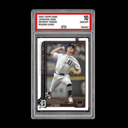 Graded 10 Jackson Jobe Rookie Card #490 2025 Topps Series 2 Detroit Tigers Baseball