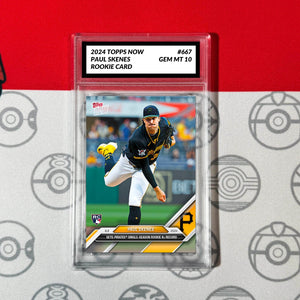 Graded 10 Paul Skenes RC Card #667 2024 MLB TOPPS NOW Rookie Record Baseball