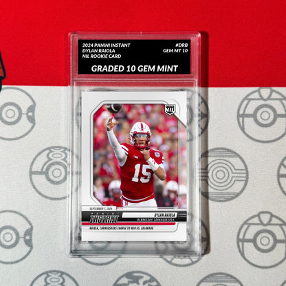 Graded 10 DYLAN RAIOLA RC Rookie Card 2024 Panini Instant #DRB Nebraska Football