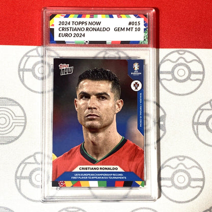 Graded 10 2024 TOPPS NOW UEFA EURO PORTUGAL CRISTIAN RONALDO #15 APPEAR 6 TIMES Soccer