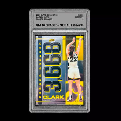 Graded 10 Caitlin Clark 2024 Panini Collection WNBA Record Break Rookie Card Basketball