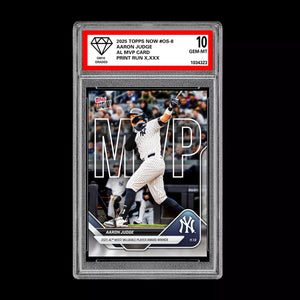 Graded 10 Aaron Judge AL MVP Card 2025 Topps NOW Card #OS-8 Baseball