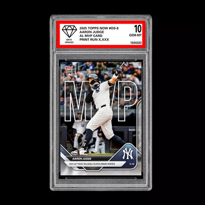Graded 10 Aaron Judge AL MVP Card 2025 Topps NOW Card #OS-8 Baseball