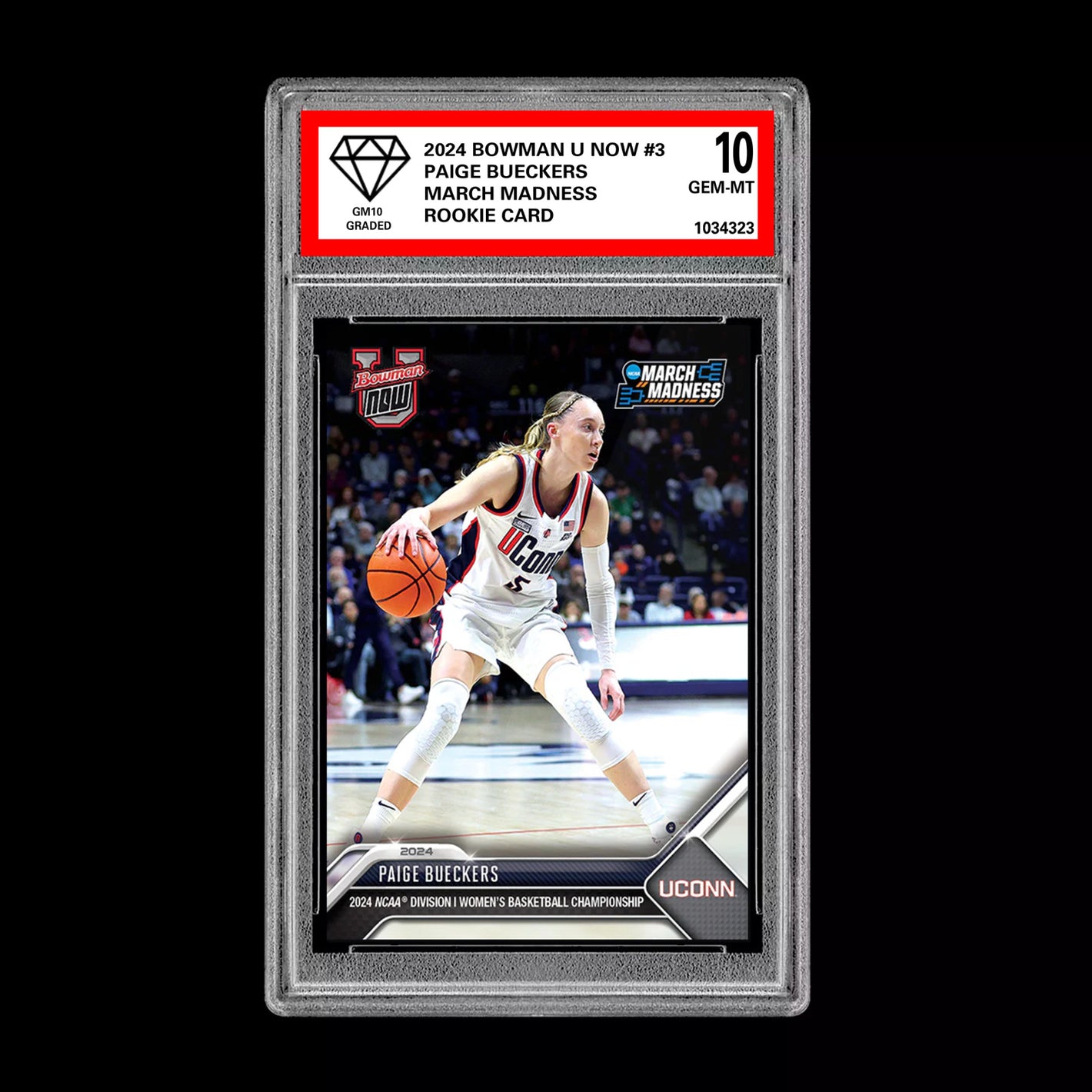 Graded 10 Paige Bueckers 2024 Bowman U Now #3 March Madness RC Rookie Basketball