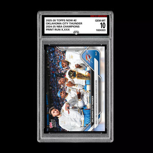 Graded 10 OKLAHOMA CITY THUNDER #2 2025-26 TOPPS NOW Basketball - Presale Basketball
