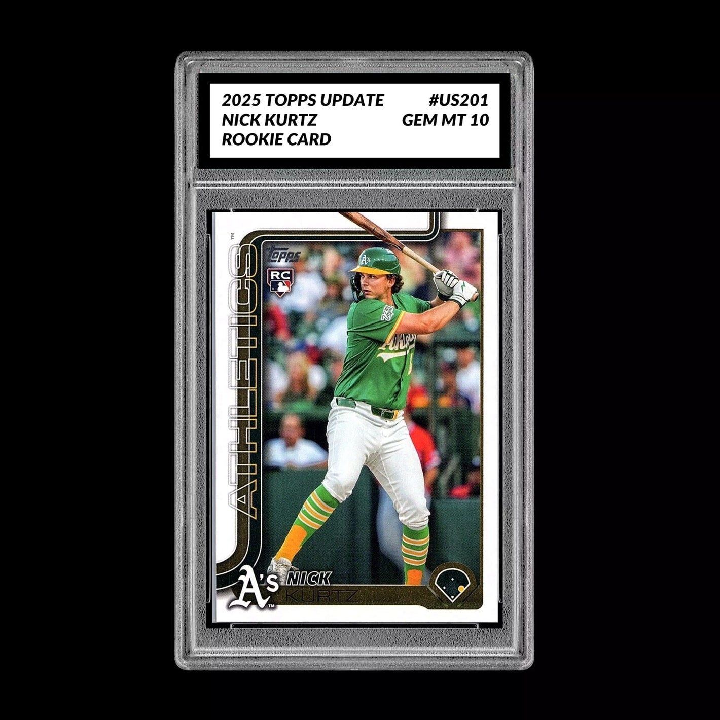 Graded 10 Nick Kurtz #US201 RC Rookie Card 2025 MLB Topps Update Athletics Baseball