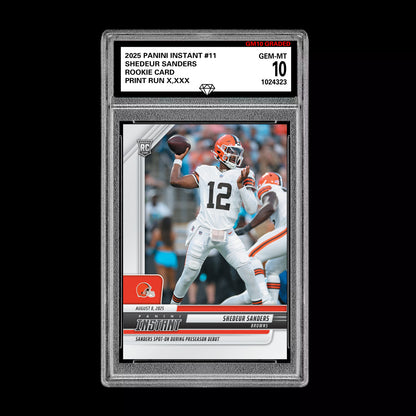 Graded 10 Shedeur Sanders - 2025 Panini Instant #11 RC Rookie Browns Football