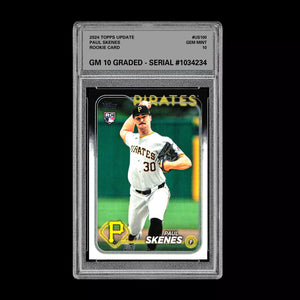 Graded 10 Paul Skenes Rookie Card 2024 MLB TOPPS UPDATE US100 Pirates RC Baseball