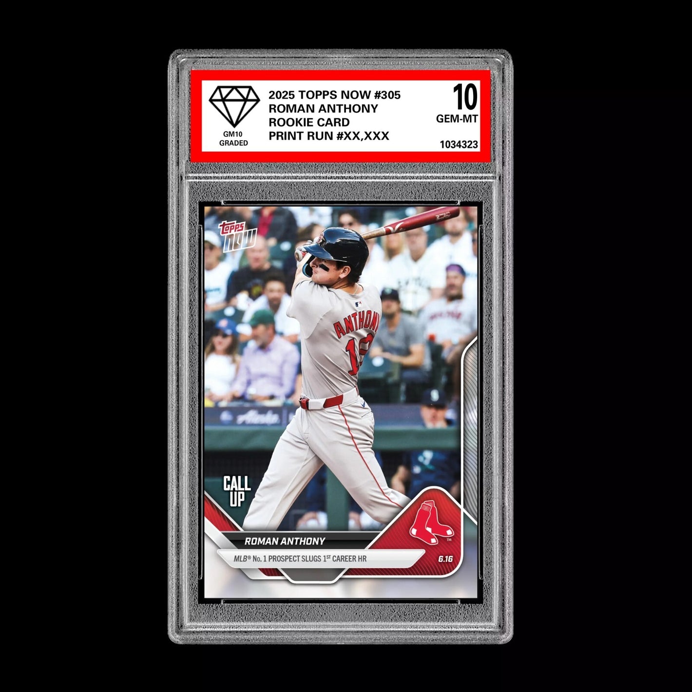 Graded 10 Roman Anthony Call-Up Red Sox RC Rookie 2025 Topps NOW 305  Baseball