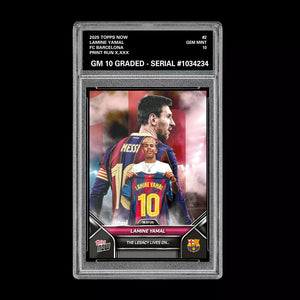 Graded 10 Lamine Yamal - 2025 TOPPS NOW #2 The Legacy Lives on Soccer RC Rookie Soccer