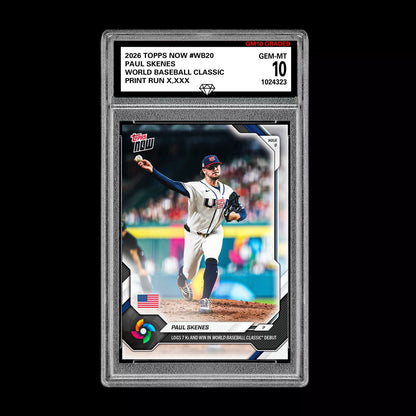 Graded 10 Paul Skenes 2026 Topps NOW #WB20 World Baseball Classic PRESALE Baseball