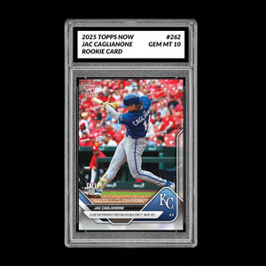 Graded 10 Jac Caglianone 2025 Topps Now #262 GEM Mint Rookie Card RC  Baseball