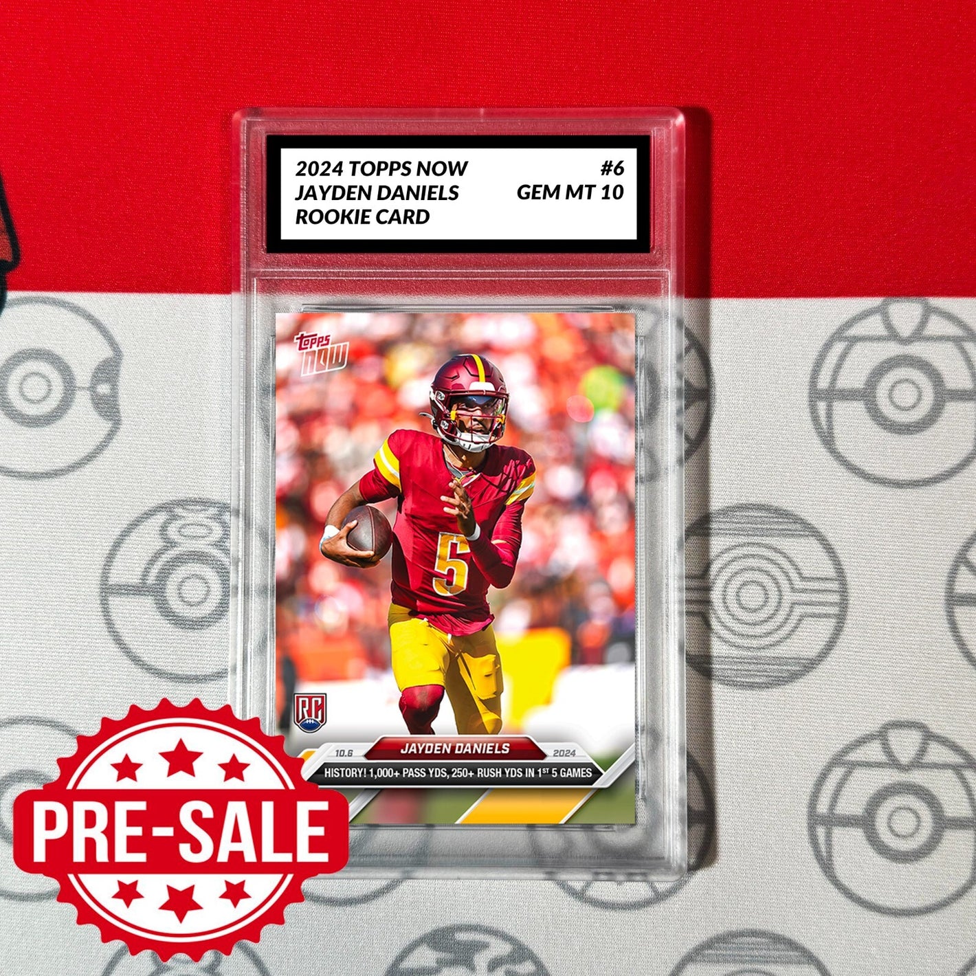 Graded 10 Jayden Daniels #6 RC ROOKIE Card - 2024 TOPPS NOW Football Washington Baseball,Football